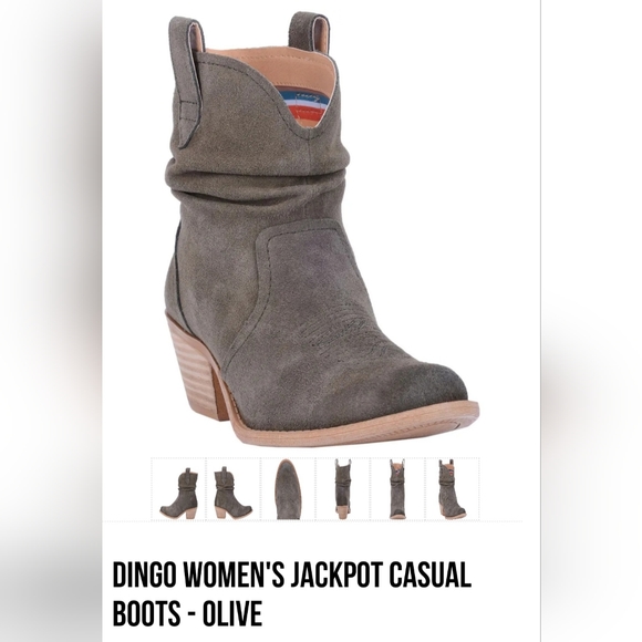 DINGO Jackpot ☆ Women's Casual Boot ☆ OLIVE Leather ☆ Size 8 Womens ☆ EUC - Picture 13 of 13